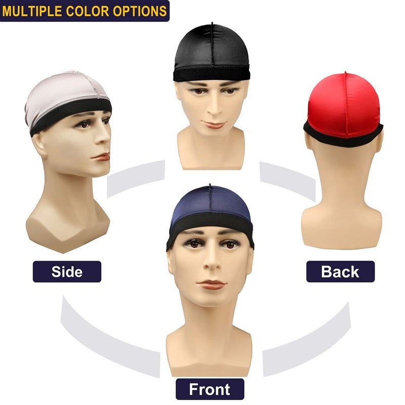 Bukela 4 Pcs Wave Caps, Silky Satin Silk Stocking Wave Caps for 360 Waves, Good Compression Over Silk Durag for Men Women - Image 4