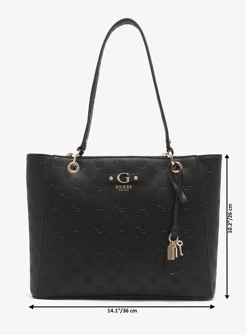 Guess Black Logo Dita Noel Top Handle Tote Bag for Women | Best Price UAE