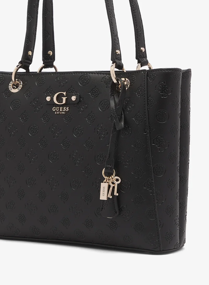 Guess Black Logo Dita Noel Top Handle Tote Bag for Women | Best Price UAE