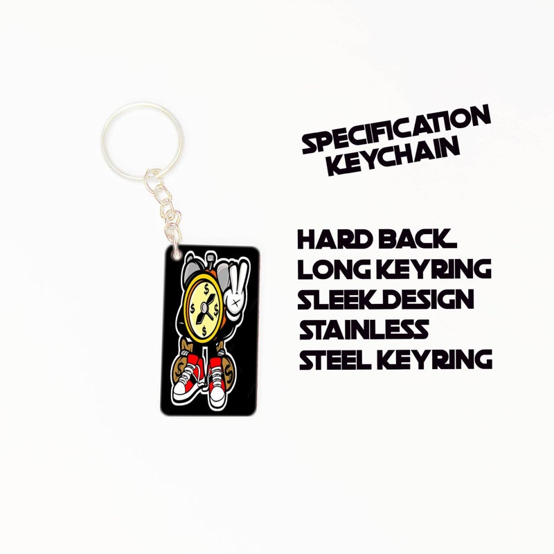 OUTFITQUE OUTFITQUE Premium (Pack of 2) Anime-177 Printed Long Keychain For Bike, Scooty, Car, MDF Keyholder - Image 2