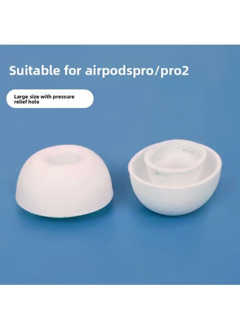For AirPods Pro2 Bluetooth Digital Headset Silicone Earplugs For Apple Wireless Replacement Silicone Ear Cap Wholesale-Color:White Large-noise Reduction With Pressure Relief Hole