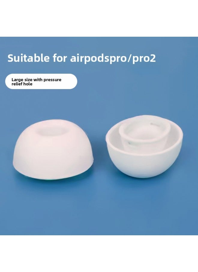 Generic - For AirPods Pro2 Bluetooth Digital Headset Silicone Earplugs For Apple Wireless Replacement Silicone Ear Cap Wholesale-Color:White Large-noise Reduction With Pressure Relief Hole - Image 1