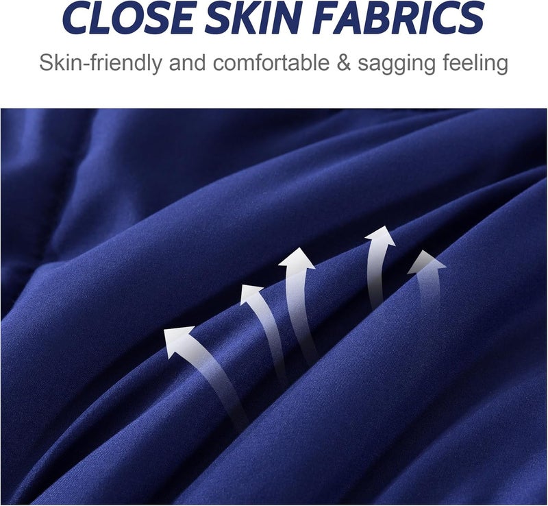 Decroom Lightweight Full Comforter Set with 2 Pillow Sham - 3 Pieces Set - Quilted Down Alternative Comforter/Duvet Insert for All Season - Blue/Grey - Full Size - Image 5