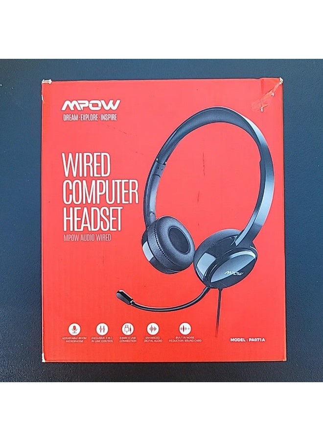 Mpow Wired computer headset noise reduction