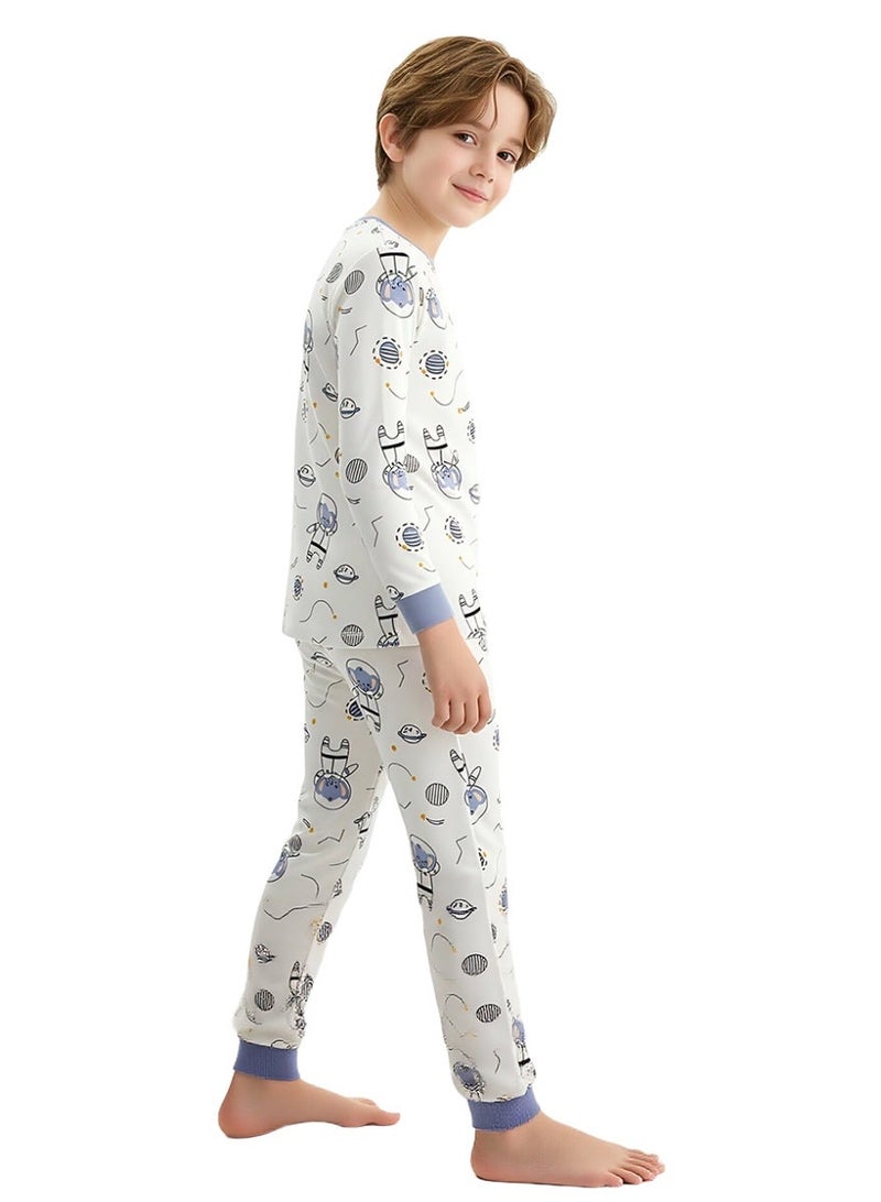 WiNi BEE Kids' 2-Piece Pajama Set, Long Sleeve Sleepwear - Pure Cotton & Breathable Nightwear - Image 2