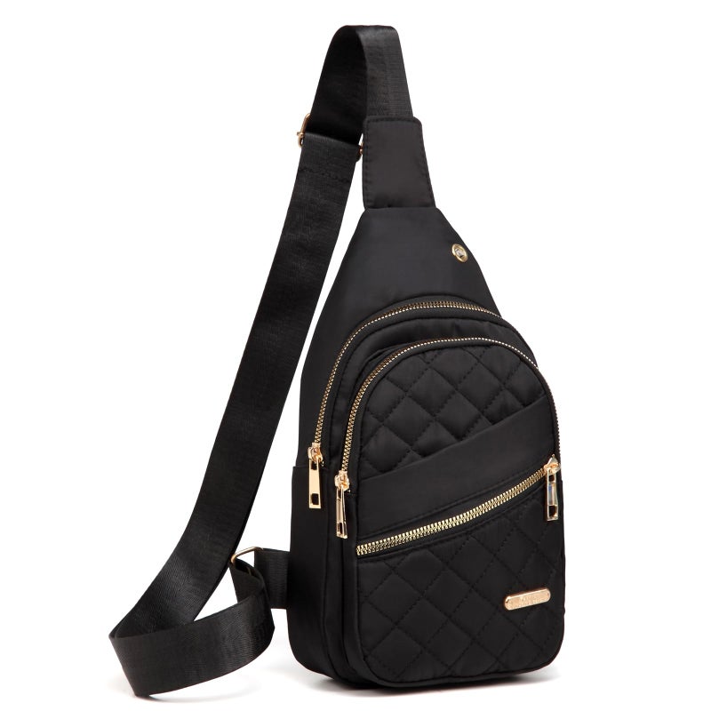 AOSTIHOT Small Sling Backpack for Women, Chest Bag Daypack Crossbody for Travel Sport Running Hiking Black - Image 1