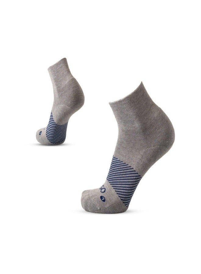 OS1st Wicked Comfort Merino Wool Quarter Crew Socks - Max Cushion, Light Compression, Blister Protection, Breathable (US, Alpha, Large, Regular, Regular, Grey) - Image 1