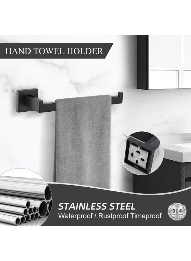 Turs 4-Piece Bathroom Hardware Set Towel Bar Toilet Paper Holder Towel Ring and Towel Hook Matt Black SUS 304 Stainless Steel Wall Mounted - Image 3