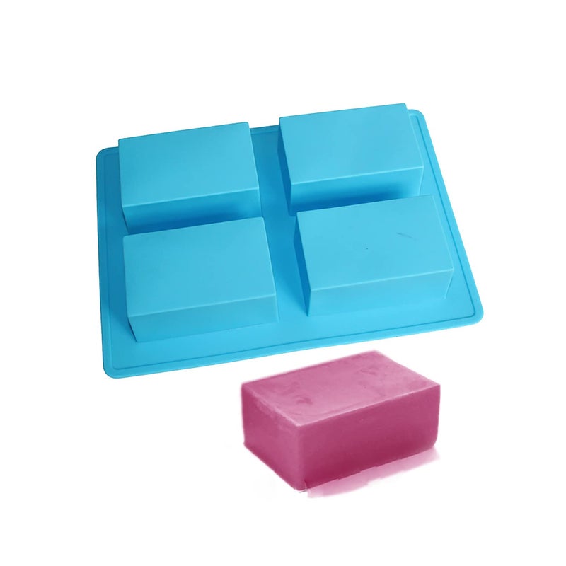 XHaibei Plain Basic Rectangle Thick Bar Soap Mold HalfHandsize Silicone Mould for Bath Supply 3oz per Cell