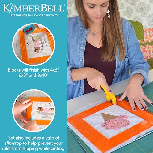 Kimberbell Orange Pop Quilting Rulers - Rectangle Set of 6 - Quilt Rulers for Cutting Quilt Blocks, Non-Slip, Bonus Quilting Rulers Included - Image 4