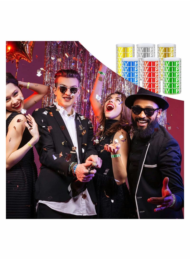 Y&D - 600 Pieces Paper Wristbands for Events VIP Armbands Neon Wrist Bands Waterproof Hand Party Concert Lightweight Bracelets Amusement Parks Identification - Image 1