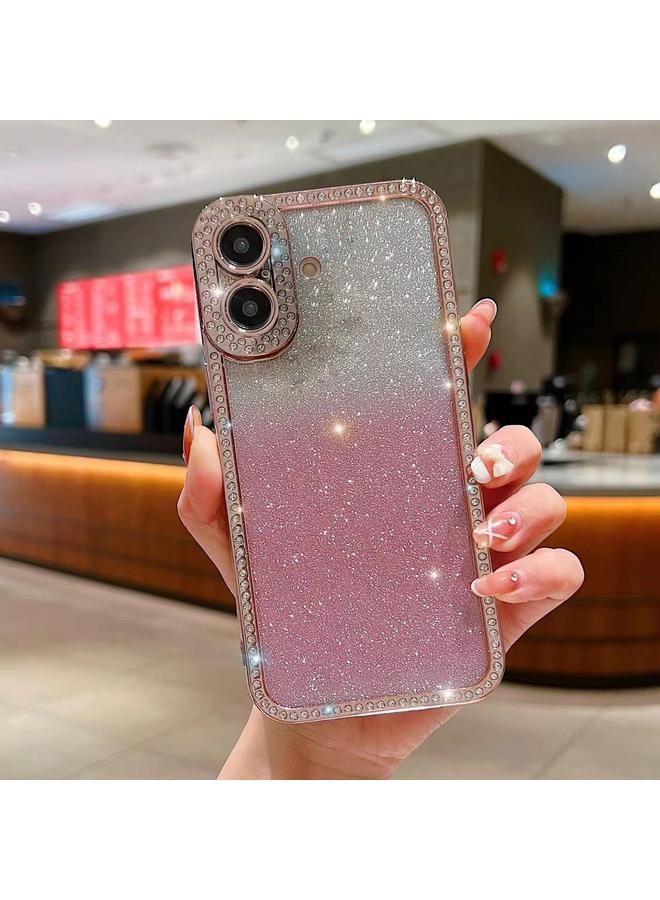 اس-توب جراب لهاتف iPhone 16 Plus مصنوع من مادة TPU المطلية باللمعان المتدرج الماسي - Image 1