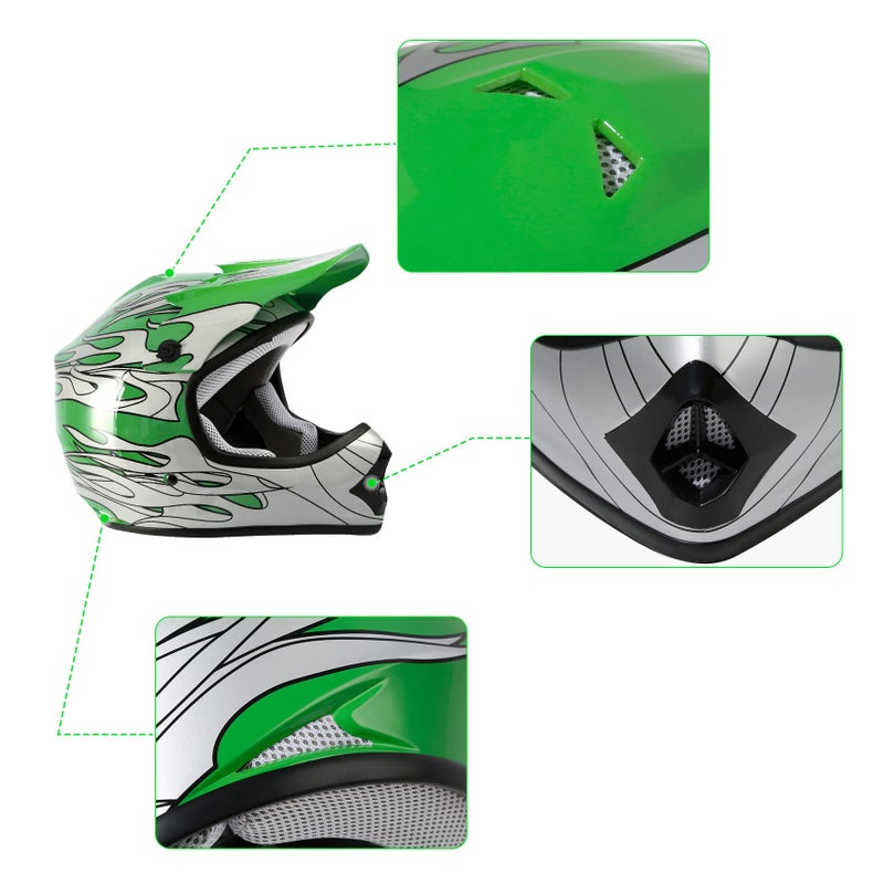 TCMT Youth Dirt Bike Helmet DOT Certified - Kids Full Face Motocross ATV Helmet with Goggles, Gloves and Helmet Bag for Off-Road, BMX, MX, Street Riding - Image 5