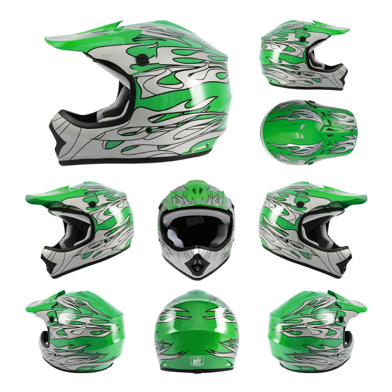 TCMT Youth Dirt Bike Helmet DOT Certified - Kids Full Face Motocross ATV Helmet with Goggles, Gloves and Helmet Bag for Off-Road, BMX, MX, Street Riding - Image 2