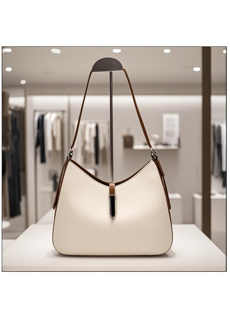 Women's Shoulder Bag, Ladies Medium Tote Bag Handbags, Womens Purses Small Crossbody Bags Designer Top Handle Satchel with Adjustable Strap (Beige-1137) - Image 1