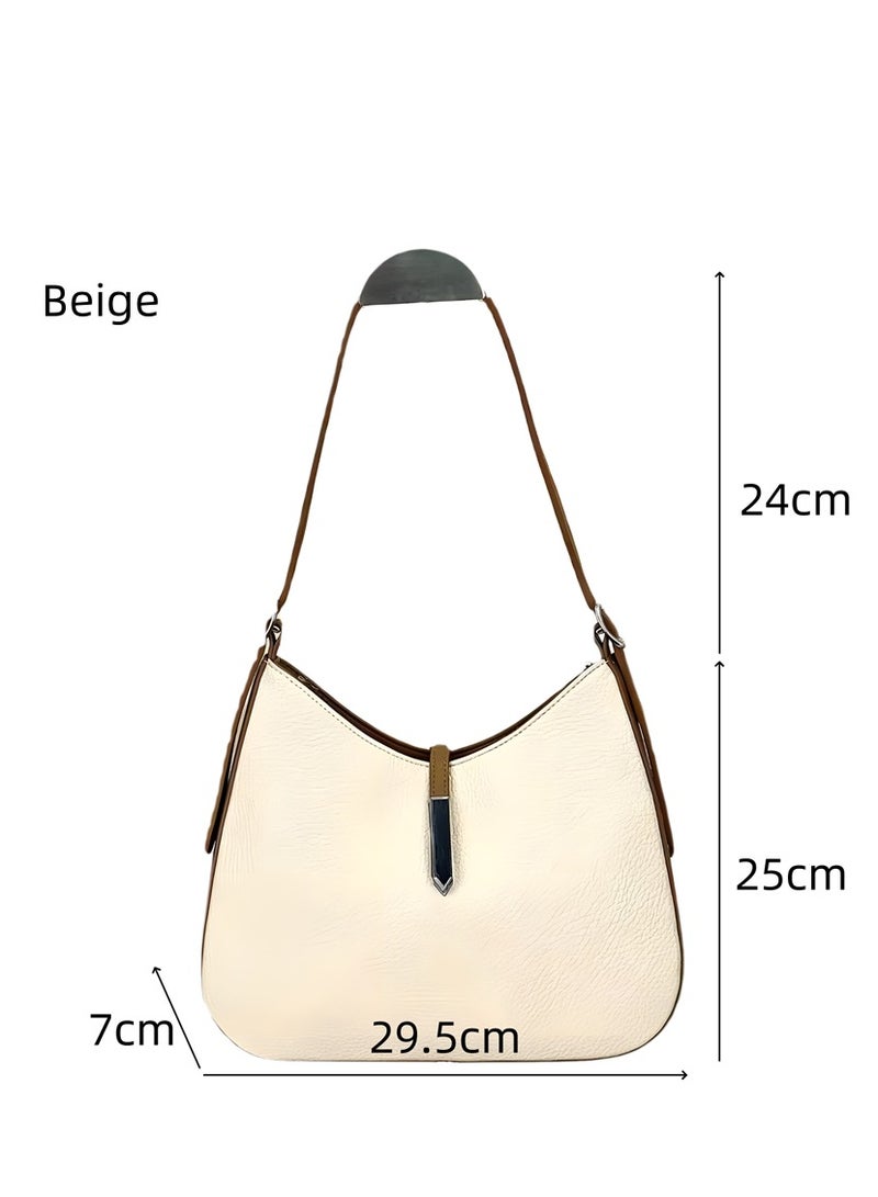 Women's Shoulder Bag, Ladies Medium Tote Bag Handbags, Womens Purses Small Crossbody Bags Designer Top Handle Satchel with Adjustable Strap (Beige-1137) - Image 5