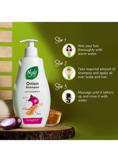 Nyle Naturals Onion Anti-Dandruff Shampoo, With Onion And Fenugreek, Gentle & Soft Shampoo, Ph Balanced And Paraben Free, For Men And Women, 800Ml  - Image 4