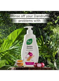 Nyle Naturals Onion Anti-Dandruff Shampoo, With Onion And Fenugreek, Gentle & Soft Shampoo, Ph Balanced And Paraben Free, For Men And Women, 800Ml  - Image 2