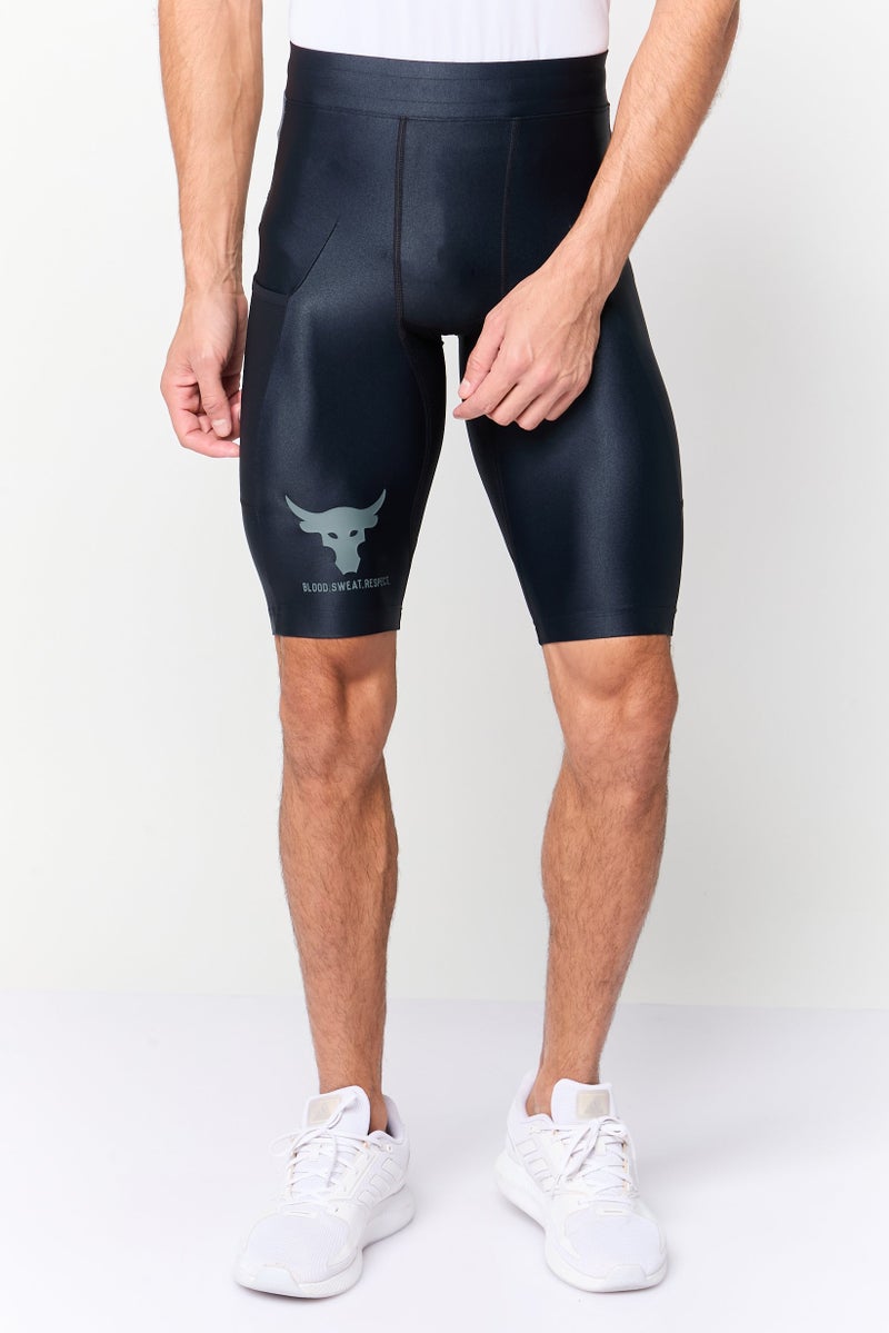 UNDER ARMOUR Men Sportswear Fit Project Rock Iso-Chill Training Shorts, Black - Image 1