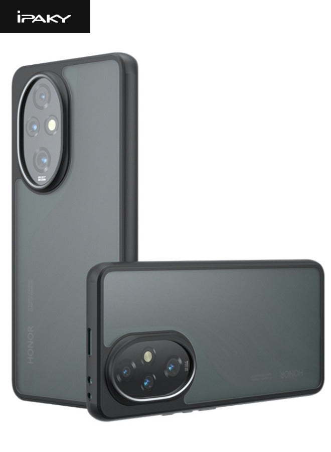 إيباكي حافظة لهاتف Honor 200 5G، غطاء خلفي من مادة مختلطة، [أكياس هوائية بأربع زوايا] [مضادة للسقوط] [مضادة لبصمات الأصابع] [بدون اصفرار] حافظة رفيعة صديقة للبشرة لهاتف Honor 200 5G مقاس 6.7 بوصة، أسود - Image 1