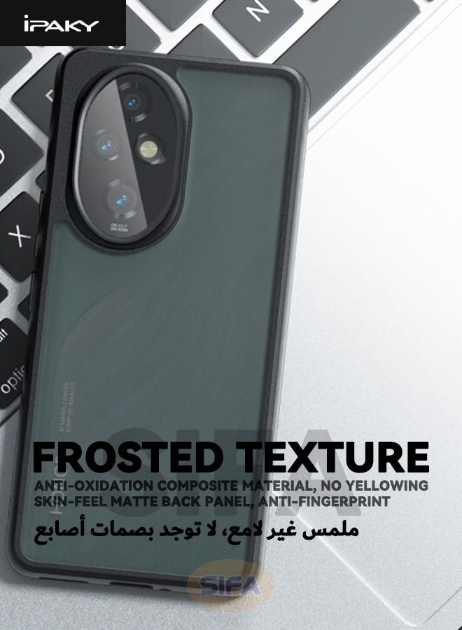 إيباكي حافظة لهاتف Honor 200 5G، غطاء خلفي من مادة مختلطة، [أكياس هوائية بأربع زوايا] [مضادة للسقوط] [مضادة لبصمات الأصابع] [بدون اصفرار] حافظة رفيعة صديقة للبشرة لهاتف Honor 200 5G مقاس 6.7 بوصة، أسود - Image 4