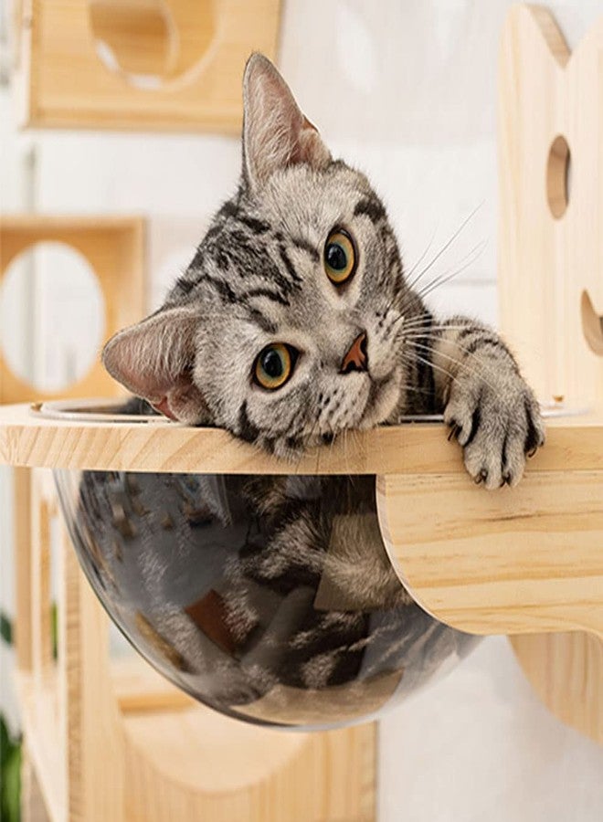 Kelendle Wall Mounted Cat Bridge - 30.7" Wooden Cat Perch Ladder Hammock Cloud Shelf Activity Tree Furniture Kitty Climber Tower Condo - Image 2