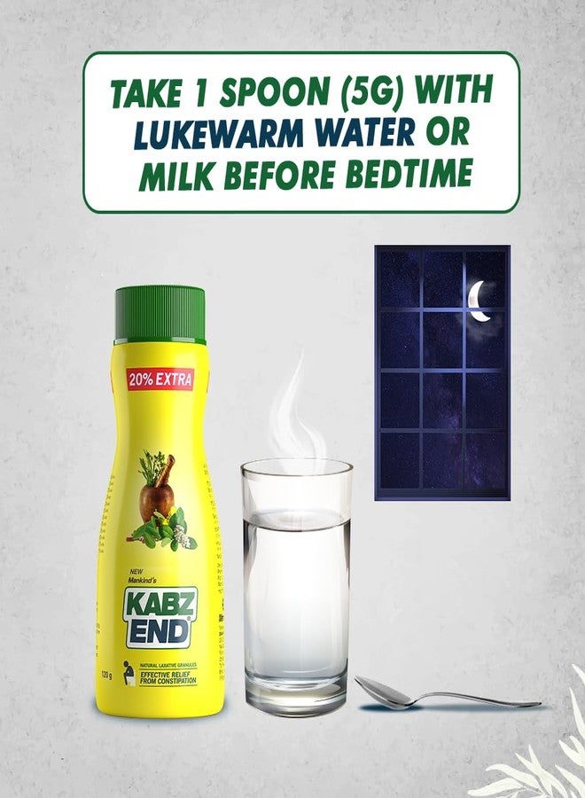 Mankind Kabz End by Mankind - Ayurvedic Constipation Relief Granules | 100% Natural Laxative with 12+ Potent Herbs | Overnight Action | Relieves Gas, Acidity & Bloating | 120g pack of 3 - Image 2