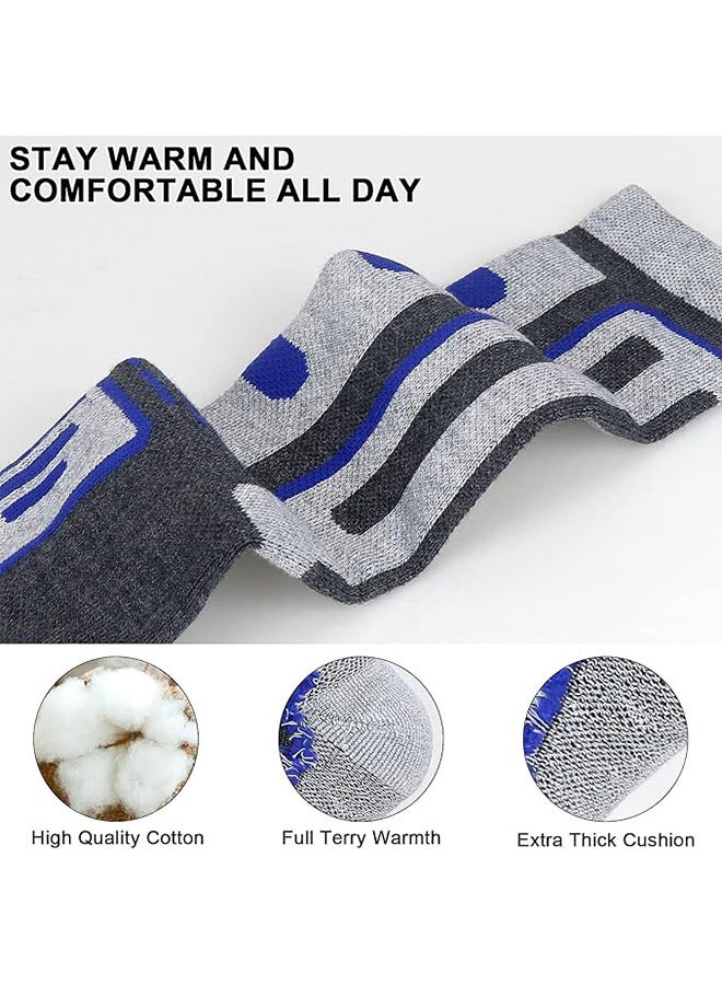 2 Pairs Mens Thermal Ski Socks Winter Warm Knee High Cycling Sports Socks 9-12 Anti Blister Cushioned Snow Boot Socks for Skiing Snowboard Trekking Hiking - Image 4