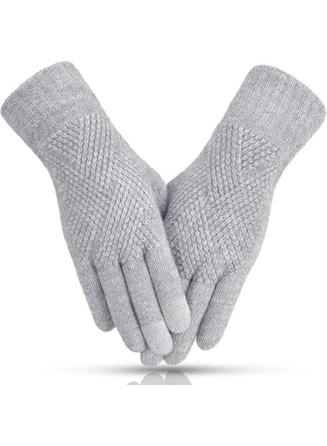 ChicAbode Womens Winter Gloves - Gloves for Women Cold Weather, Warm Touch Screen Fleece Lined Gloves, Elastic Cuff Knit Gloves - Image 1