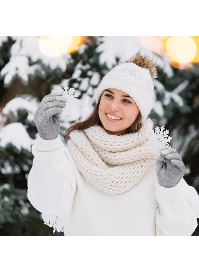 ChicAbode Womens Winter Gloves - Gloves for Women Cold Weather, Warm Touch Screen Fleece Lined Gloves, Elastic Cuff Knit Gloves - Image 2
