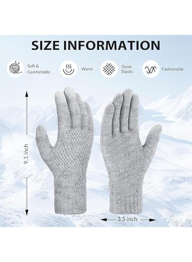 ChicAbode Womens Winter Gloves - Gloves for Women Cold Weather, Warm Touch Screen Fleece Lined Gloves, Elastic Cuff Knit Gloves - Image 3