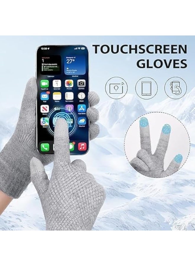 ChicAbode Womens Winter Gloves - Gloves for Women Cold Weather, Warm Touch Screen Fleece Lined Gloves, Elastic Cuff Knit Gloves - Image 5