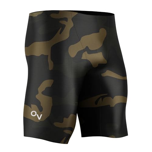 Onvous Swim Jammers for Men Mens Athletic Swimwear Jammer Mens Jammer for Swimming Mens Swim Jammers Size 2838 Green Camouflage - Image 1