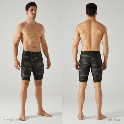Onvous Swim Jammers for Men Mens Athletic Swimwear Jammer Mens Jammer for Swimming Mens Swim Jammers Size 2838 Green Camouflage - Image 3