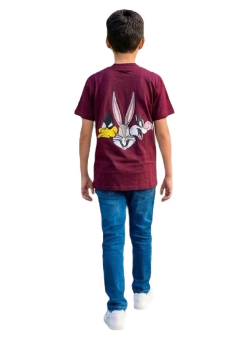 Kids Boys Looney Tunes Cotton T-Shirt - Bugs Bunny, Daffy Duck & Sylvester Graphic Tee - Image 3