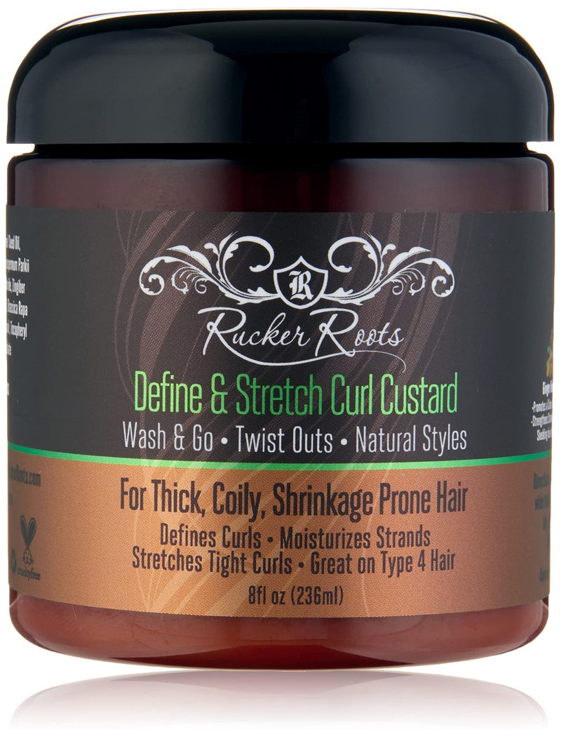 Rucker Roots Define & Stretch Curl Custard |For Thick, Coily, Shrinkage Prone Hair| Wash & Go| Twist Outs| Natural Styles|Defines Curls| Moisturizes Strands| Stretches Tight Curls - Image 1