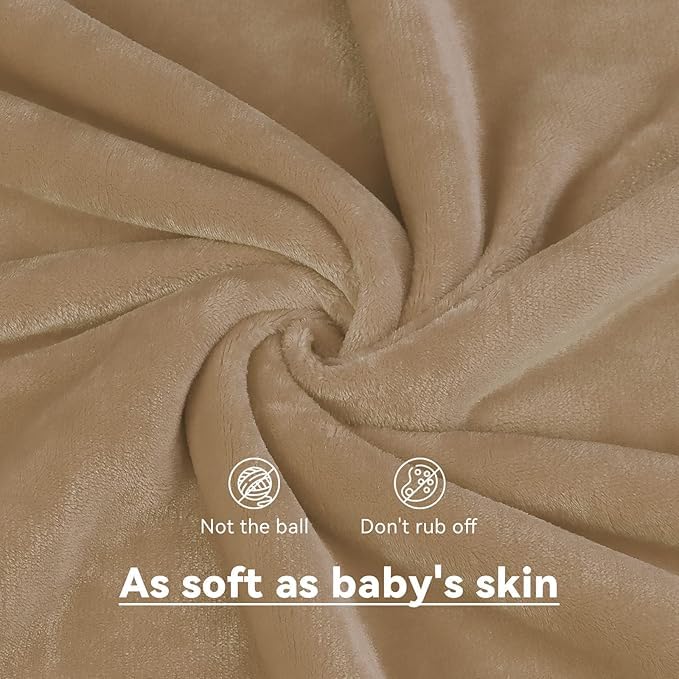 BREVARD BREVARD 190 GSM Flannel Super Soft Warm Double Bed Quilt CoverDuvet CoverRajai CoverBlanket Cover for Winters with Zipper 90x100 Inches Camel - Image 3