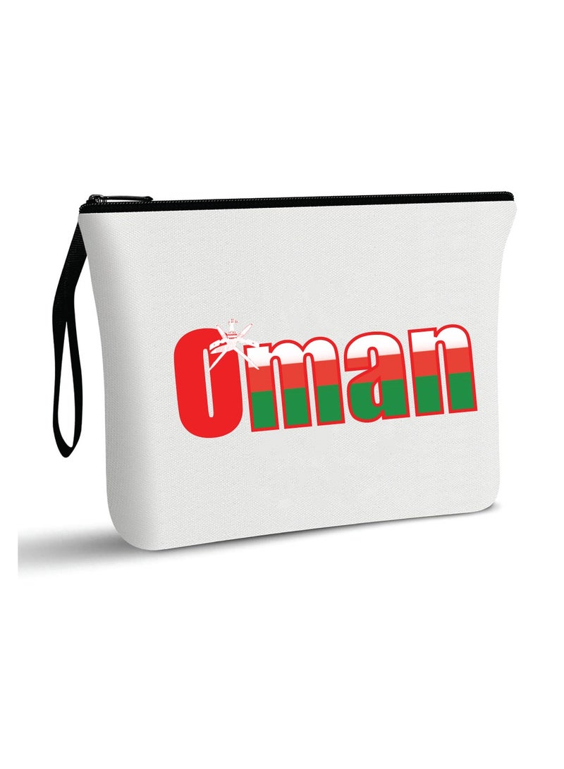 حقيبة مستحضرات التجميل لليوم الوطني العماني - احتفل بعمان في حقيبة مكياج أنيقة - حقيبة بسحاب كاملة - Image 1