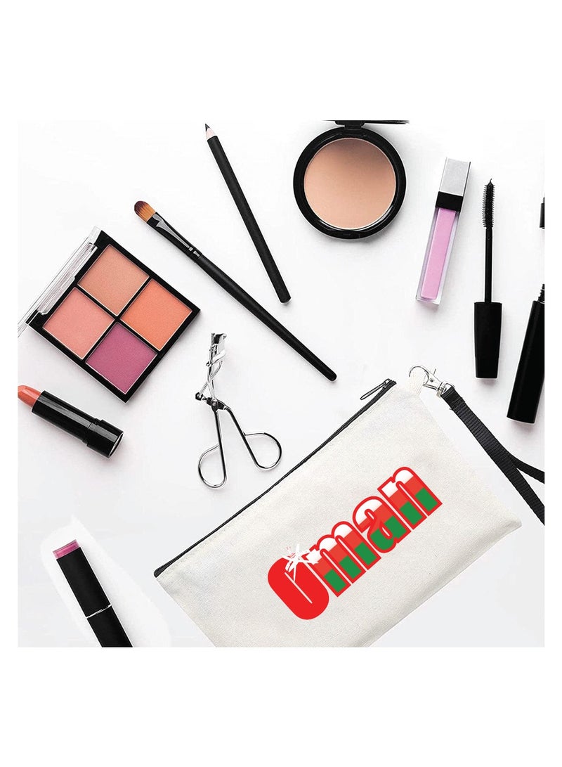 حقيبة مستحضرات التجميل لليوم الوطني العماني - احتفل بعمان في حقيبة مكياج أنيقة - حقيبة بسحاب كاملة - Image 2