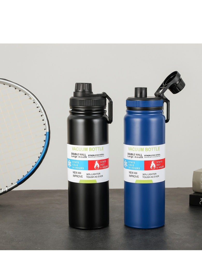 Vacuum Insulated Gym Water Bottle 1000 ml, Stain-less Steel Leakproof Double-Walled, BPA Free, Wide Mouth Sports Bottle with Handle - Multicolor - Image 2