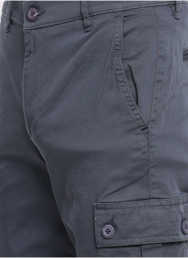 The Indian Garage Co Men Slim Fit Solid Mid-Rise Cuffed Cargos  - Image 4