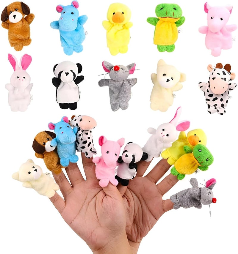 Toyshine 10 Pc Plush Animals Finger Puppet Toys - Mini Plush Figures Toy Assortment for Kids, Soft Hands Finger Puppets Game for Autistic Children, Great Family Parents Talking Story Set - Image 1