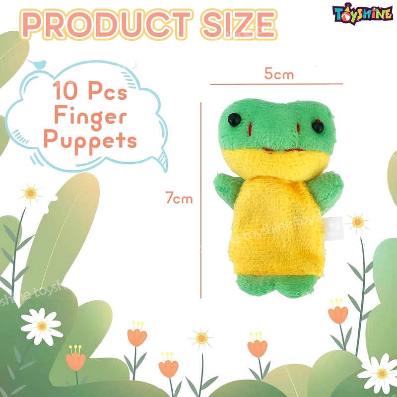 Toyshine 10 Pc Plush Animals Finger Puppet Toys - Mini Plush Figures Toy Assortment for Kids, Soft Hands Finger Puppets Game for Autistic Children, Great Family Parents Talking Story Set - Image 5