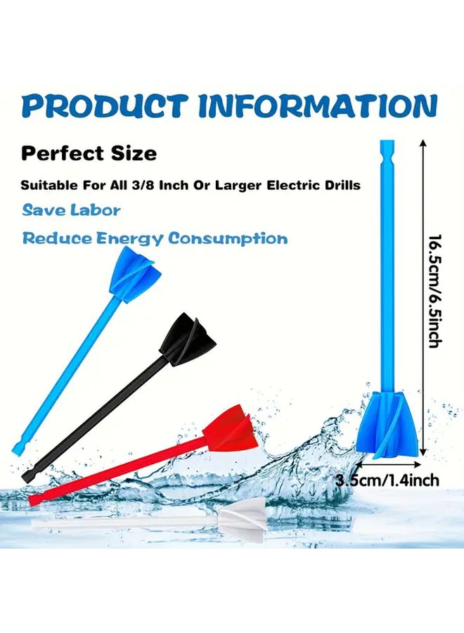 8pcs Red Epoxy Resin Mixing Paddle Set Hex Drill Attachment Bubble Free Mixing - Image 2