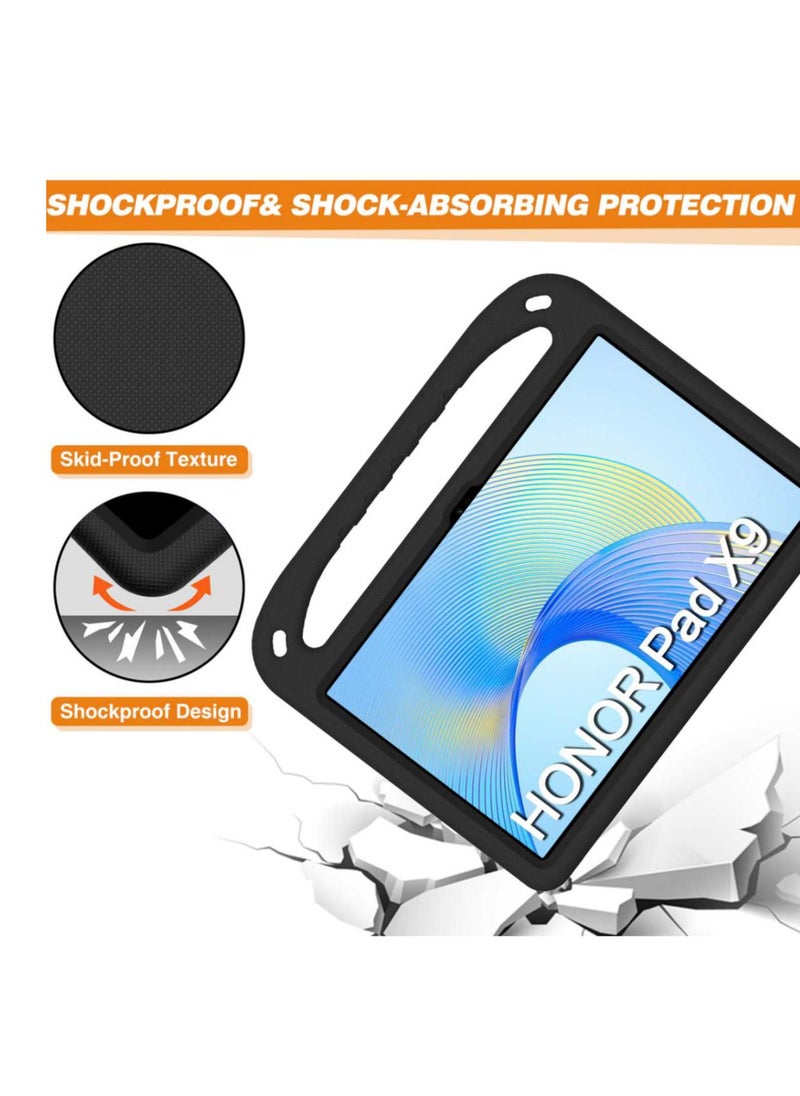 Generic - For Honor Pad X9 Case,Lightweight EVA Kid Friendly Shockproof Handle Stand Case for Honor Pad X9,Black - Image 1