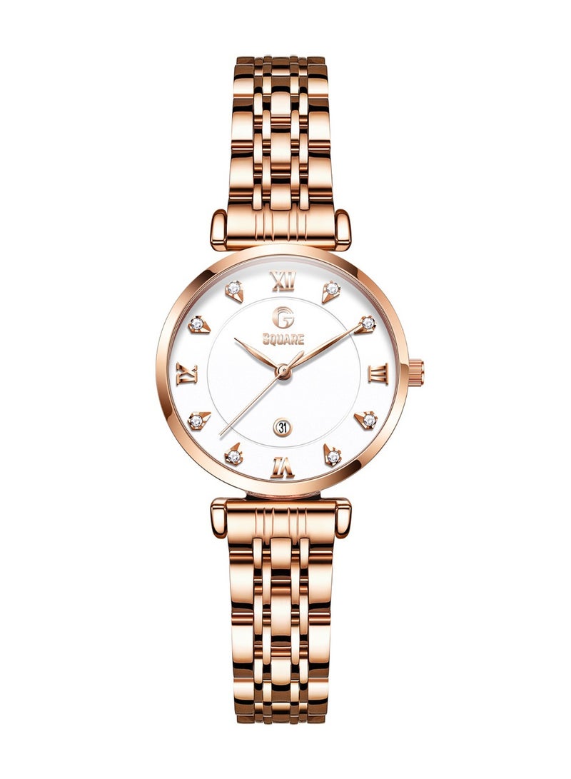 Gsquare Women’s Analog Quartz Rose Gold Stainless Steel Watch – Model 5866 - Image 1