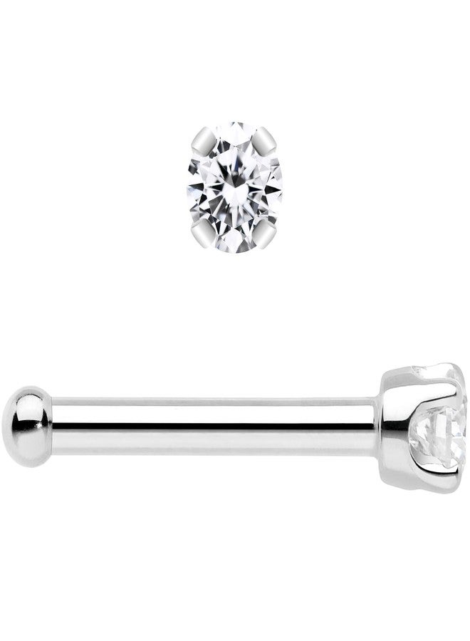 Body Candy 14k Solid Gold Nose Ring Studs -2mm Moissanite Nose Bone 18 Gauge Real White Gold Nose Ring Piercing Jewelry - 14 K Gold Nose Stud, Nose Piercings, Gold Nose Studs for Women, Men - Image 4