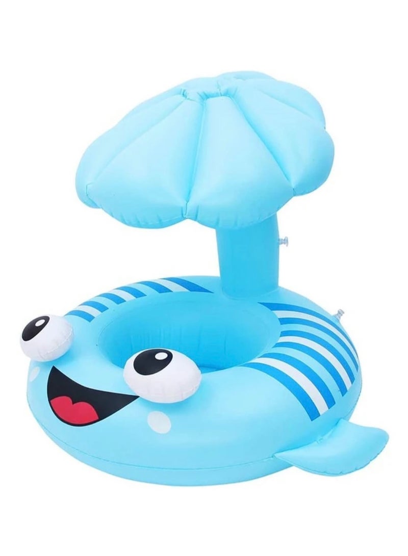 جست كواليتي دائرة سباحة قابلة للنفخ للأطفال على شكل سمكة كرتونية متينة وخفيفة الوزن، عوامة سباحة دائرية - Image 2