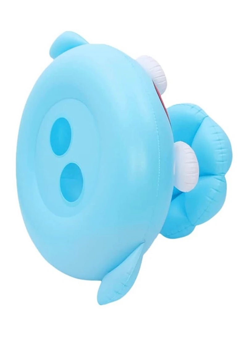جست كواليتي دائرة سباحة قابلة للنفخ للأطفال على شكل سمكة كرتونية متينة وخفيفة الوزن، عوامة سباحة دائرية - Image 3