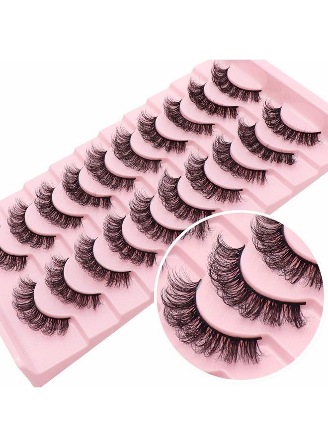 Losha Eyelashes Russian Strip Lashes Wispy Cute False Eyelashes Natural Look Like Lash Extension 10 Pairs One Pack (D03) - Image 1